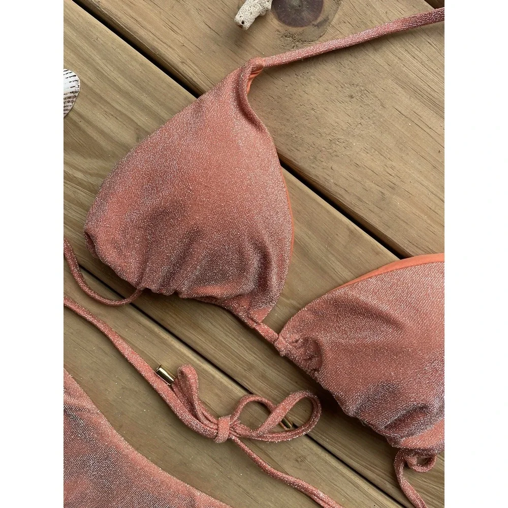 MONDAY SWIMWEAR Discounted** 2pc Bikini Sun Kissed Shimmer (Top: VV, Bottom: M)